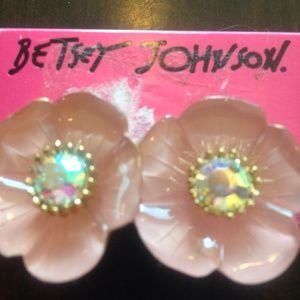 Pink flower earrings